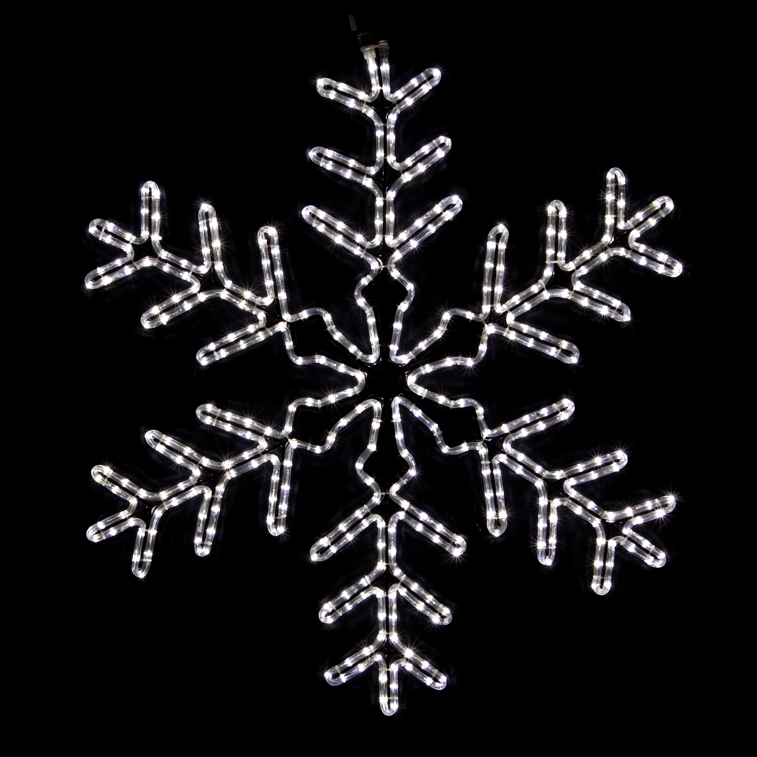 large lighted snowflakes outdoor