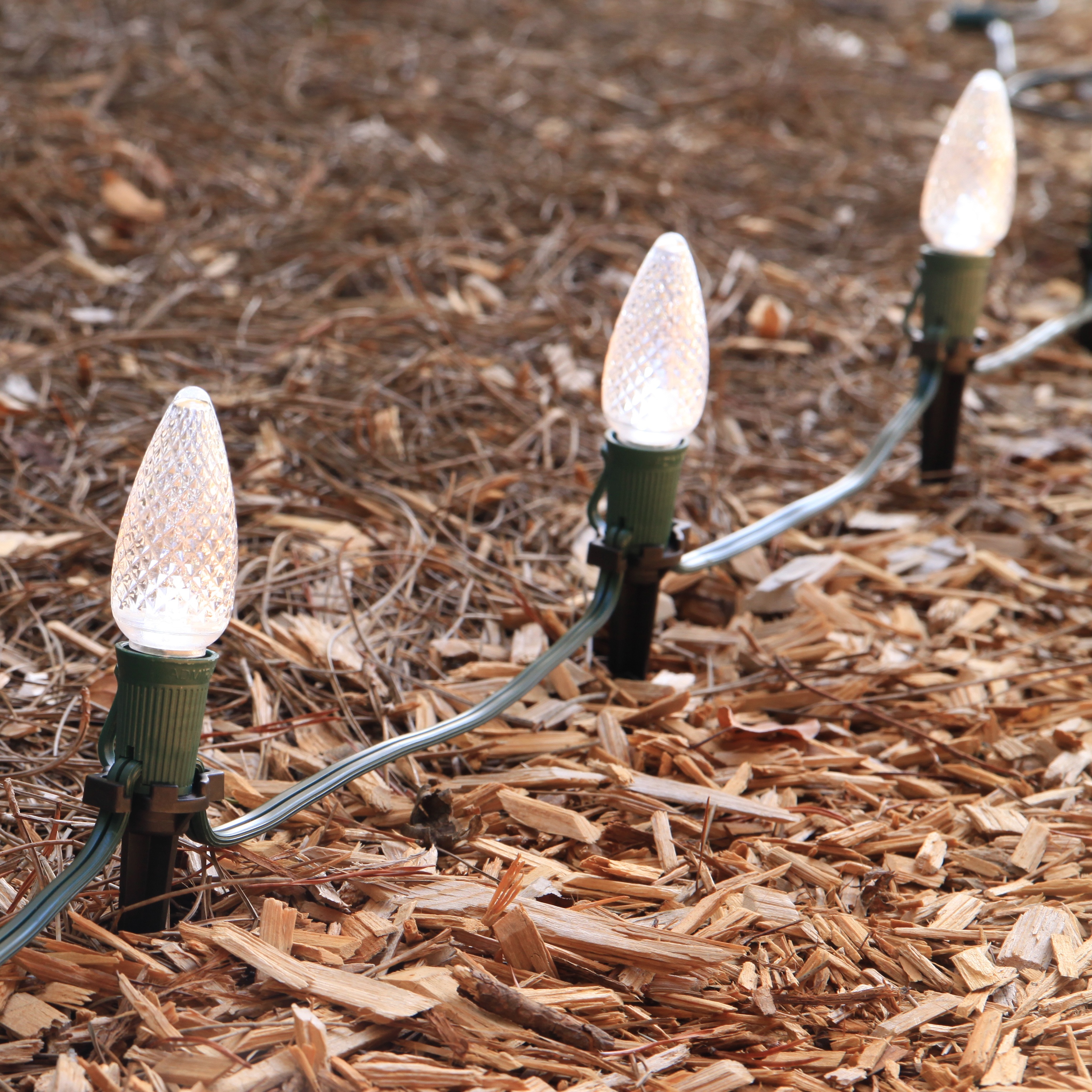 C9 LED Pathway Lights, Warm White, 4.5'' Stakes Yard Envy