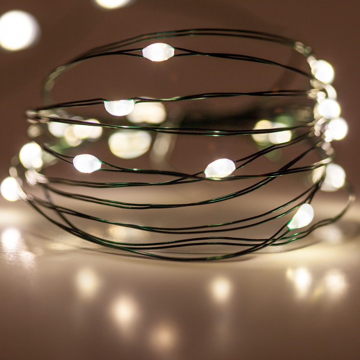 warm white led lights green wire