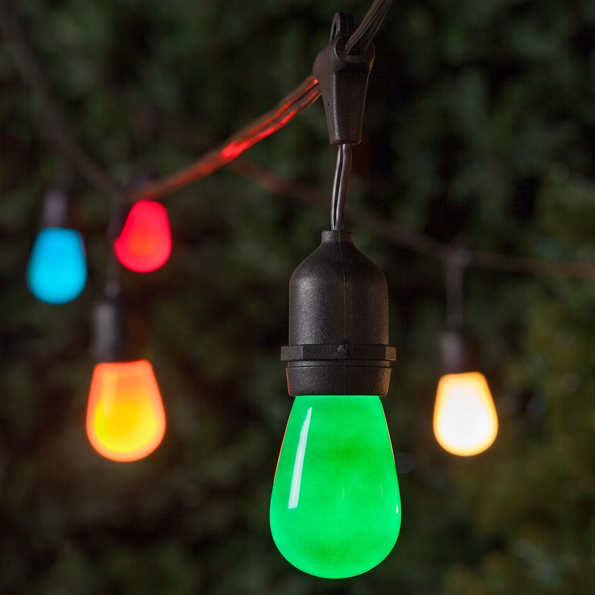 Commercial Patio String Lights, Multicolor S14 Opaque Bulbs, Suspended ...