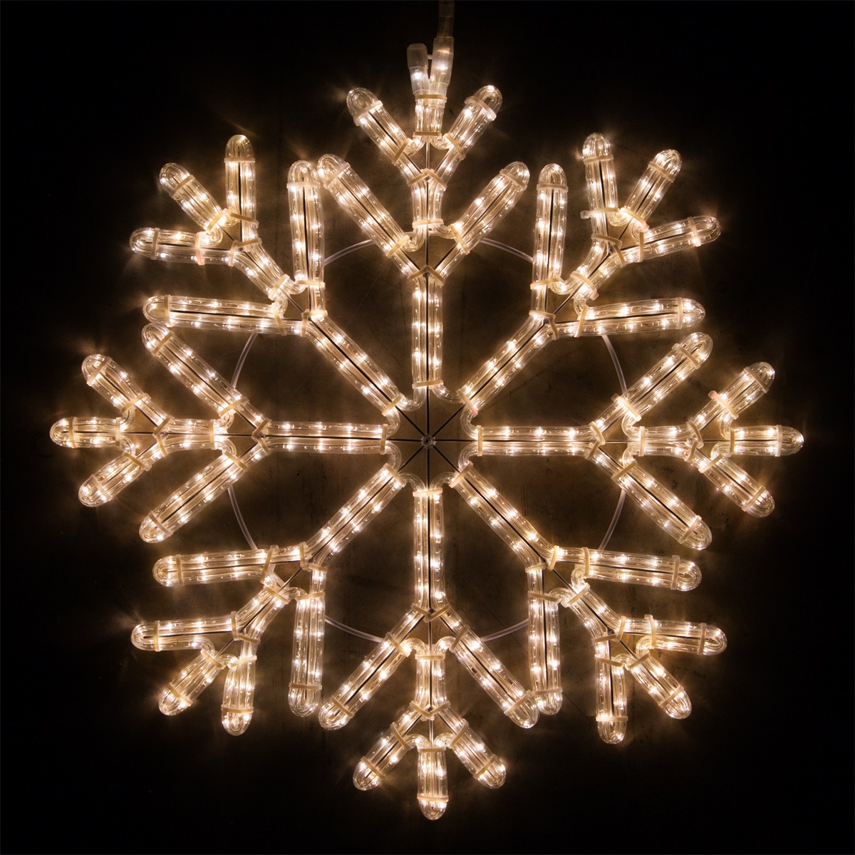 warm white snowflake lights