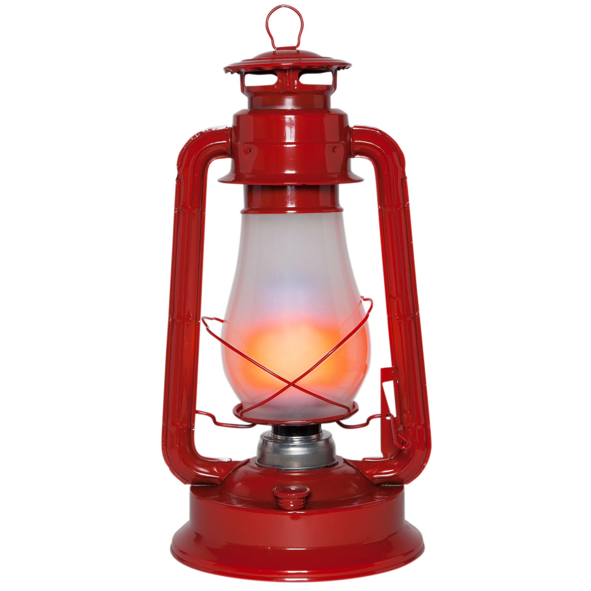 Red Metal Digital Flame LED Lantern - Yard Envy