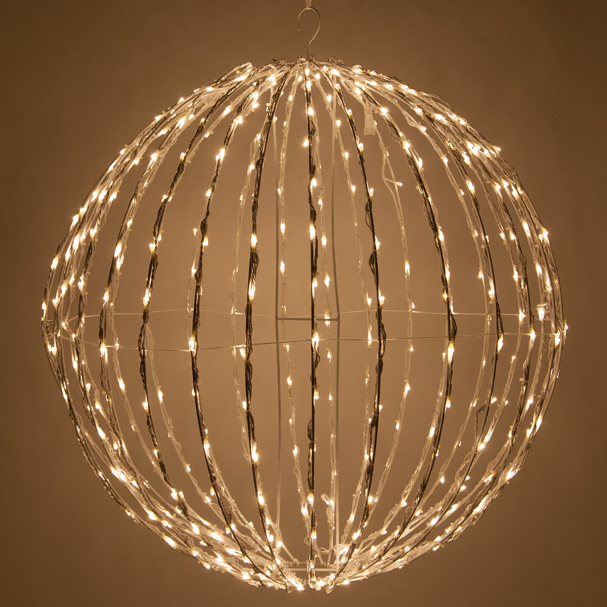 Light Ball, Fold Flat White Frame, Warm White LED Yard Envy