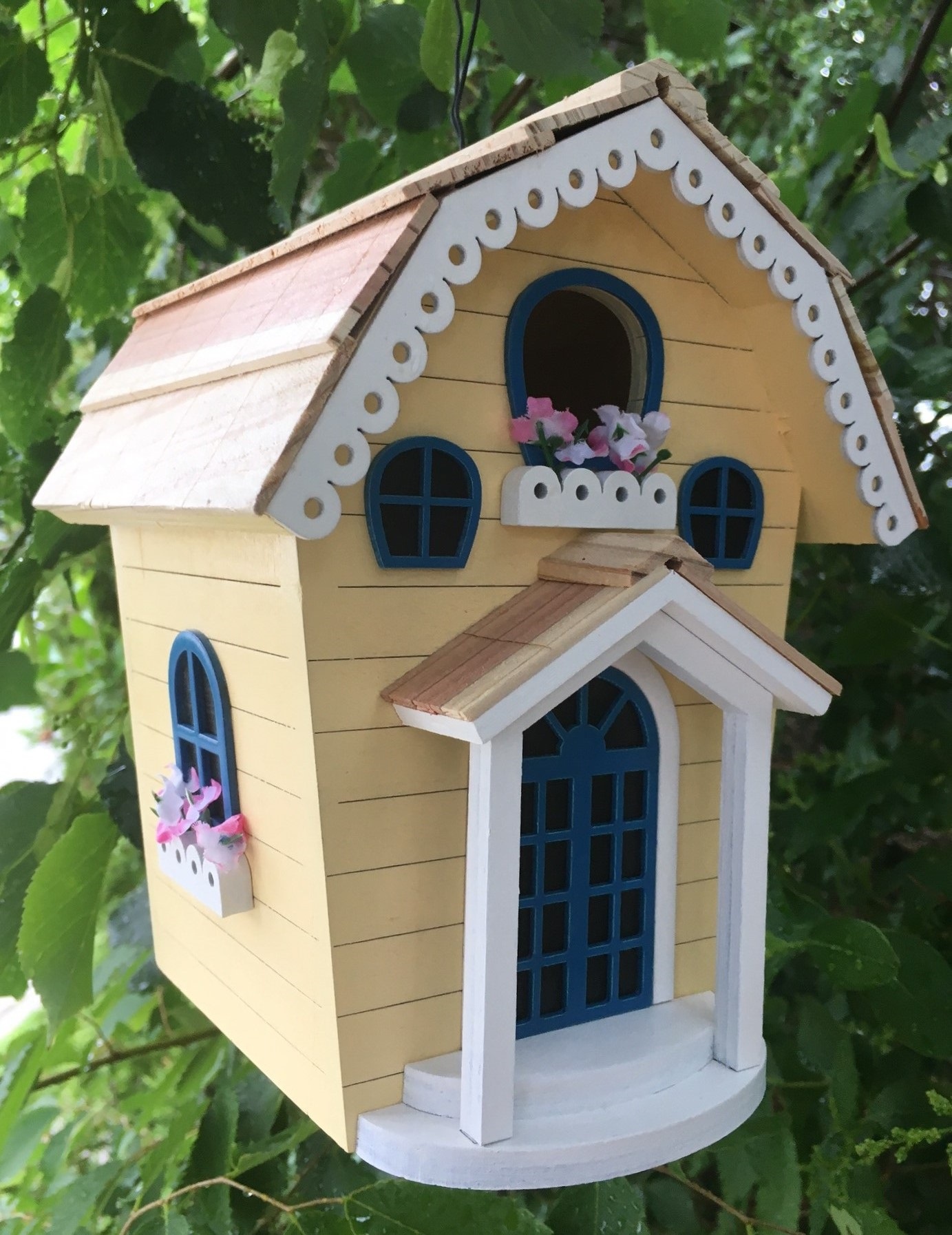 Valley Garden Cottage Hanging Bird House - Yard Envy