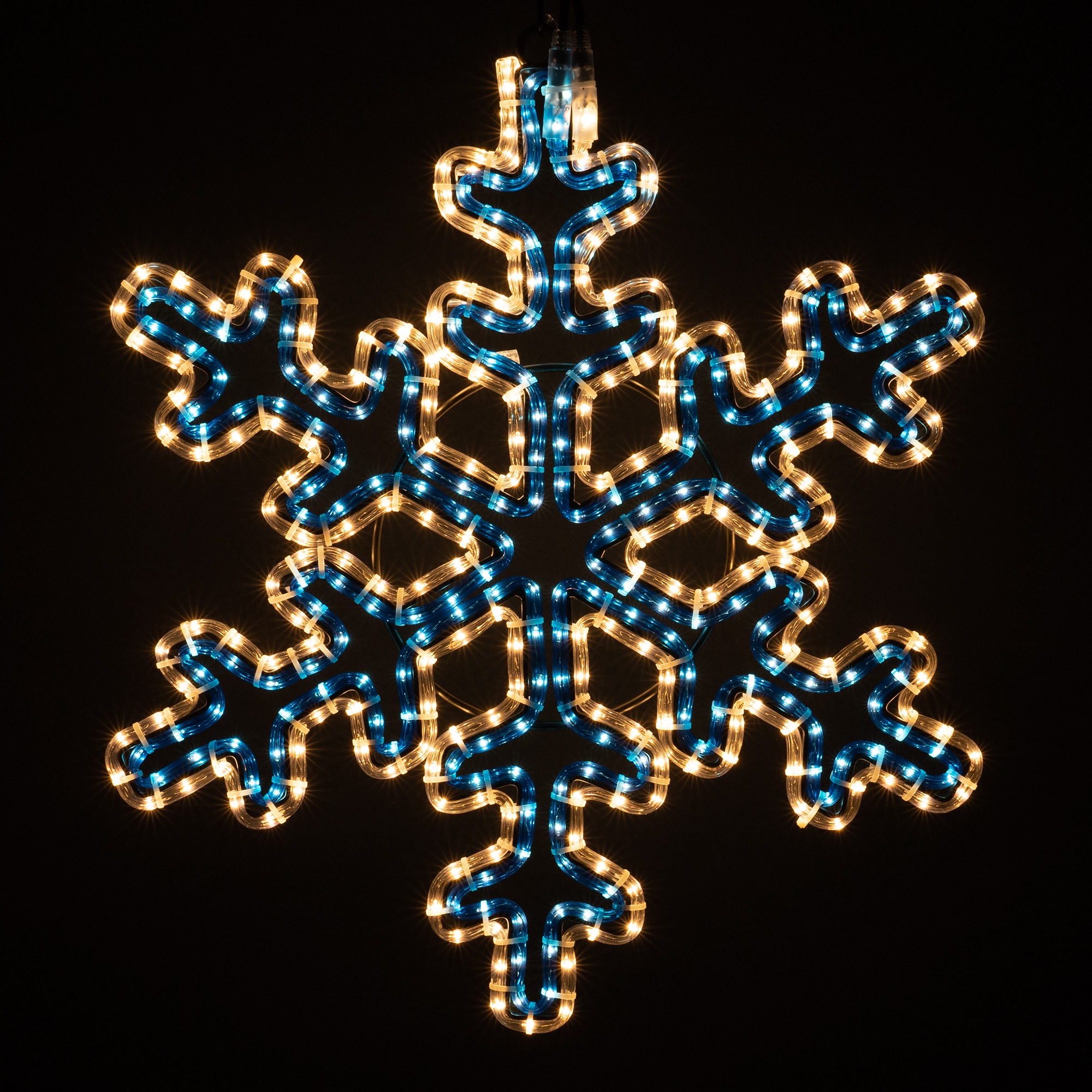 30 Point Snowflake with Controller, Blue and Clear Lights - Yard Envy