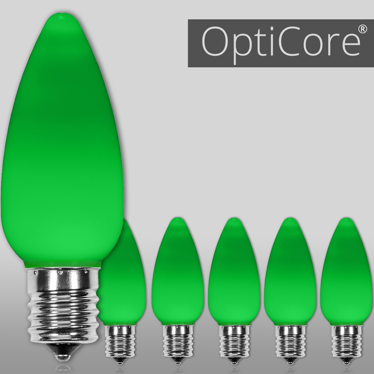 Wintergreen Lighting OptiCore C7 LED Green Smooth/Opaque Christmas